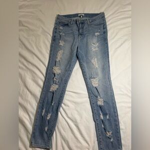 Good American Light Blue Distressed Skinny Jeans